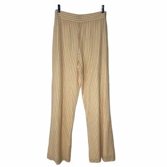 NEW Privacy Please Yellow Gold White Striped Wide Leg Pants Sz. M - Picture 3 of 3